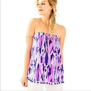 Lilly Pulitzer Palma Strapless Tube Top in One Too Many Print Size XS